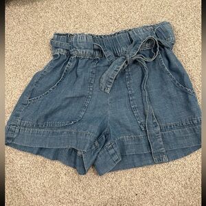 Indigo Rein Blue Jean Shorts with Paper Bag Waist